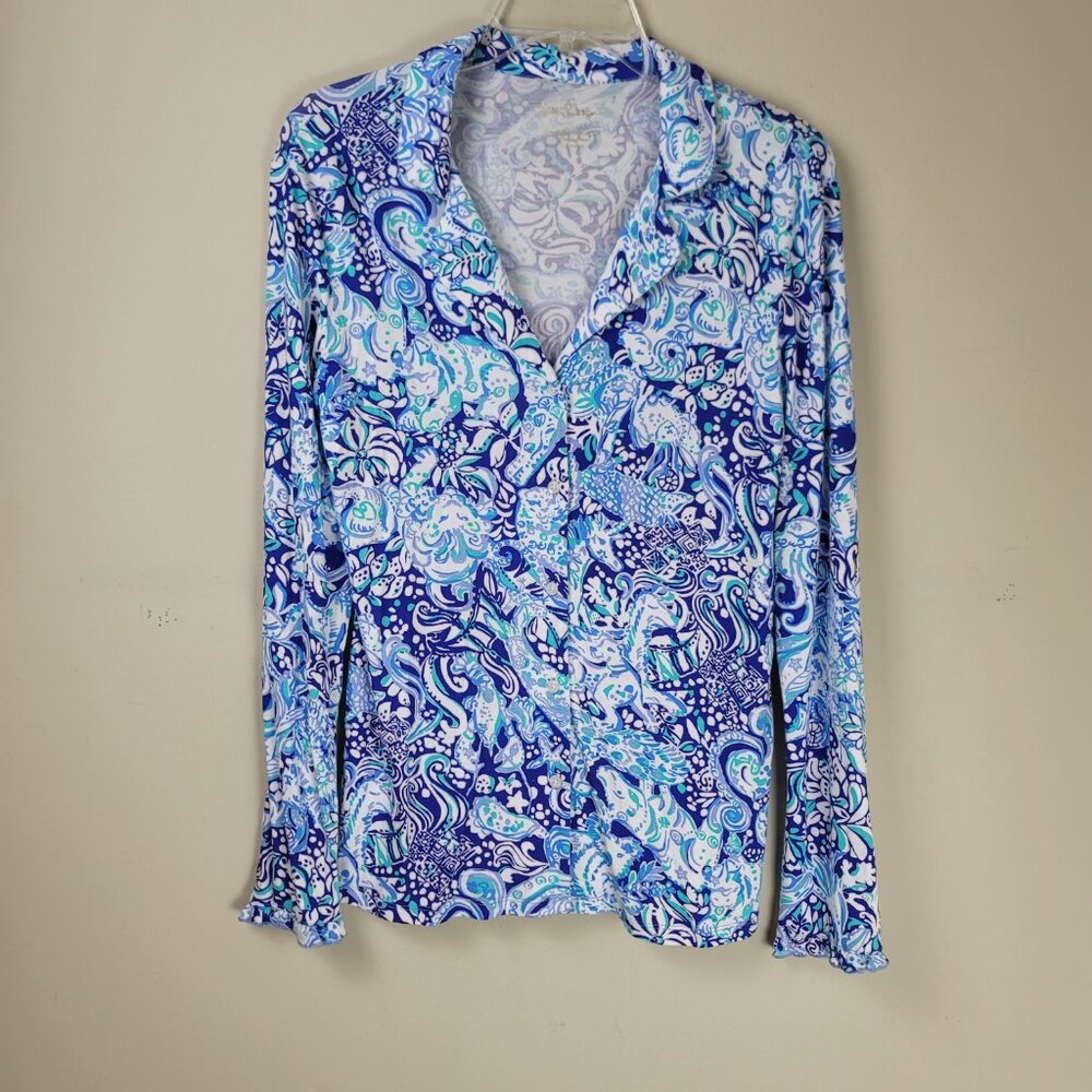Lilly Pulitzer & Kate Spade Pajama Shirt Bundle Women's Sm Loungewear - Picture 3 of 15